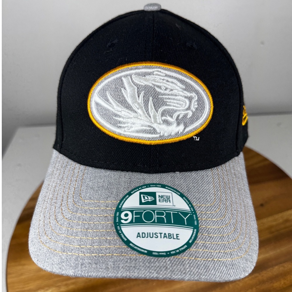 New Era 9FORTY Missouri Tigers Baseball Cap Black Gray Adjustable Mens